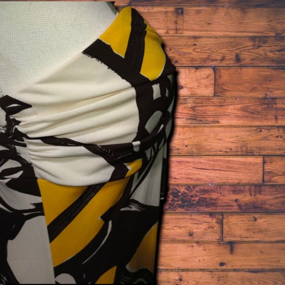 Brown, Yellow and White Bisou Bisou Mini Dress - Picture 6 of 7